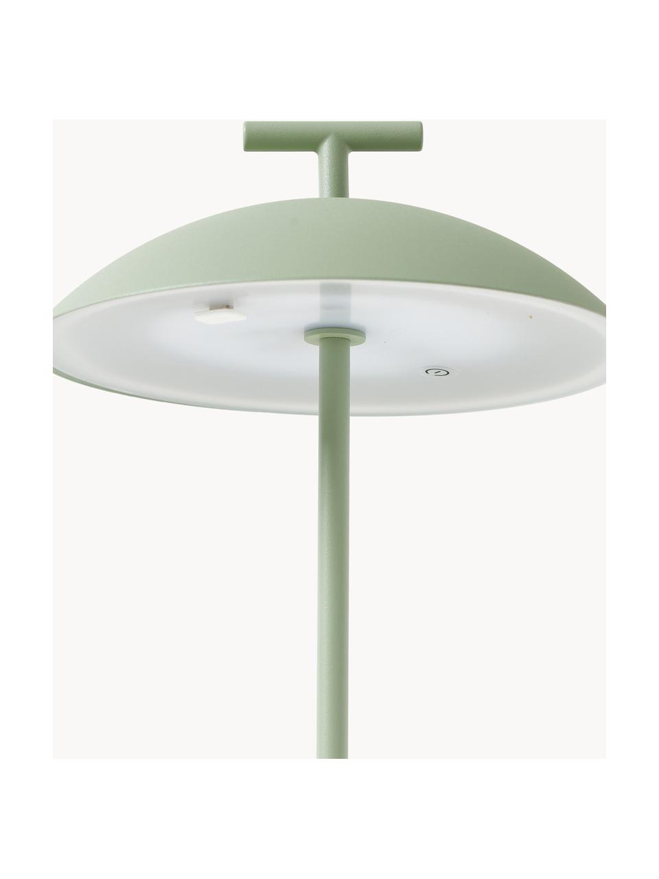 Lampada da tavolo portatile a LED Mini Geen-A, luce regolabile, Metallo verniciato a polvere, Verde salvia, Ø 20 x Alt. 36 cm