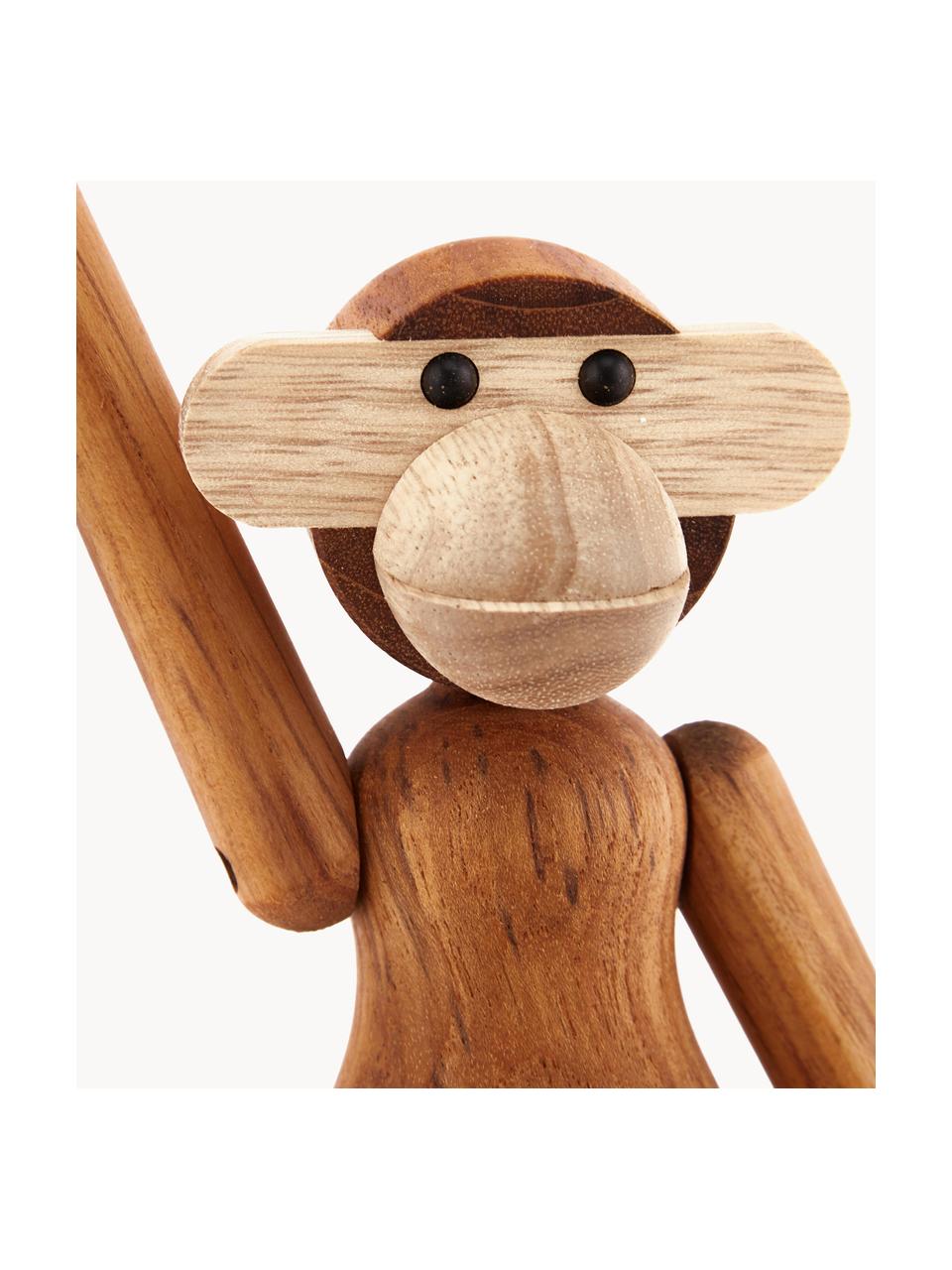 Figura decorativa Affe, Madera de teca y madera de cembra, Marrón, Al 20 cm