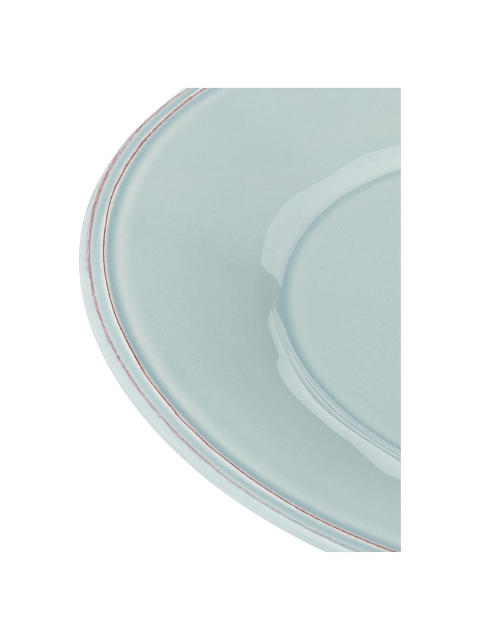 Piatto da colazione rustico color menta Costance 2 pz, Gres, Blu, turchese, Ø 24 cm