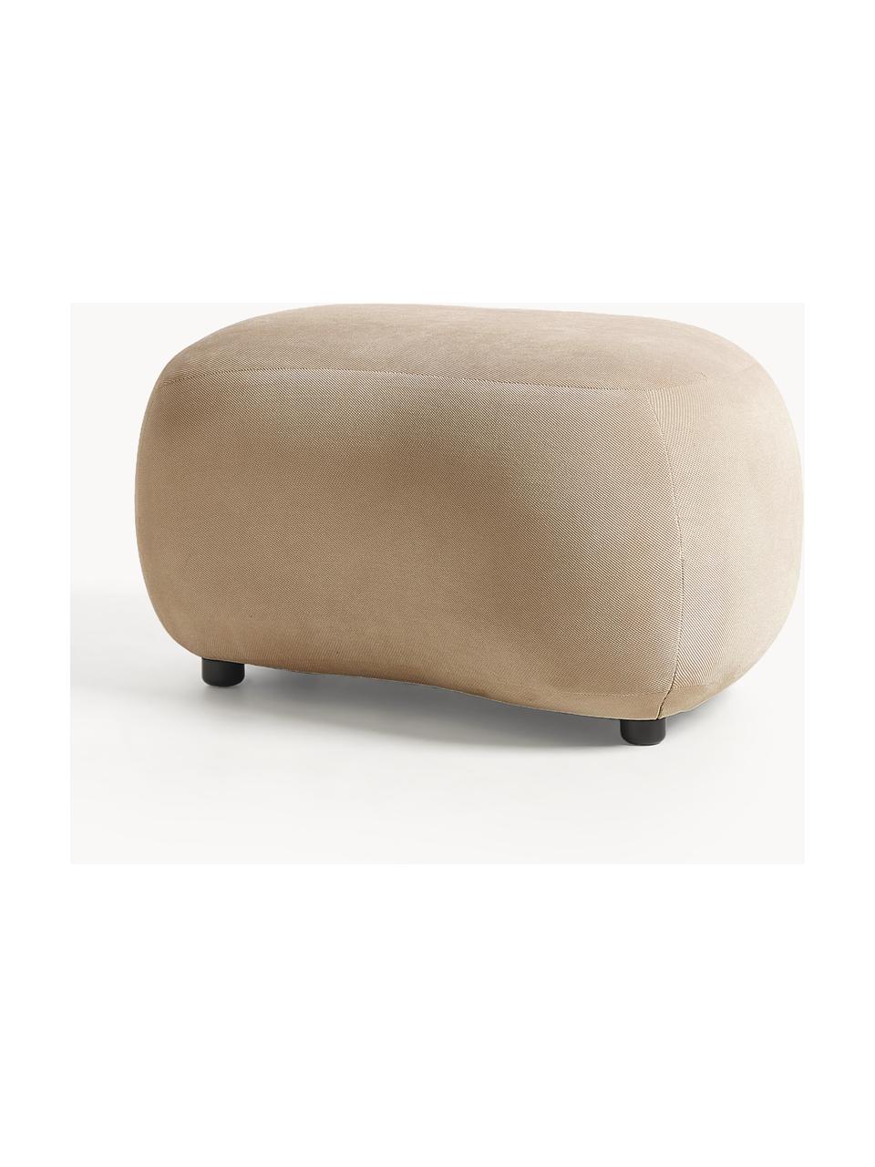 Hocker Alba, Bezug: 97 % Polyester, 3% Nylon , Füße: Kunststoff Dieses Produkt, Webstoff Beige, B 70 x H 42 cm, gebogen links