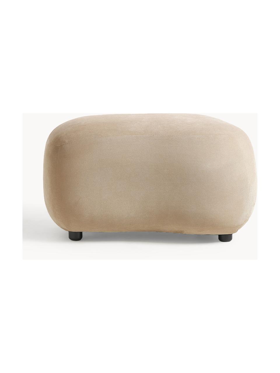 Hocker Alba, Bezug: 97 % Polyester, 3% Nylon , Füße: Kunststoff Dieses Produkt, Webstoff Beige, B 70 x H 42 cm, gebogen links