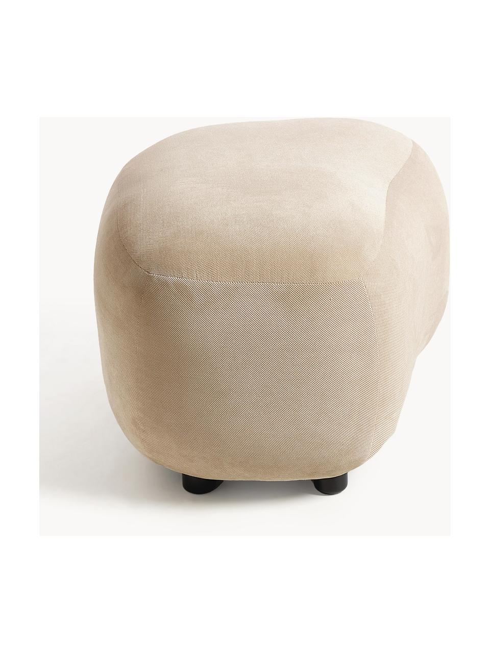 Hocker Alba, Bezug: 97 % Polyester, 3% Nylon , Füße: Kunststoff Dieses Produkt, Webstoff Beige, B 70 x H 42 cm, gebogen links