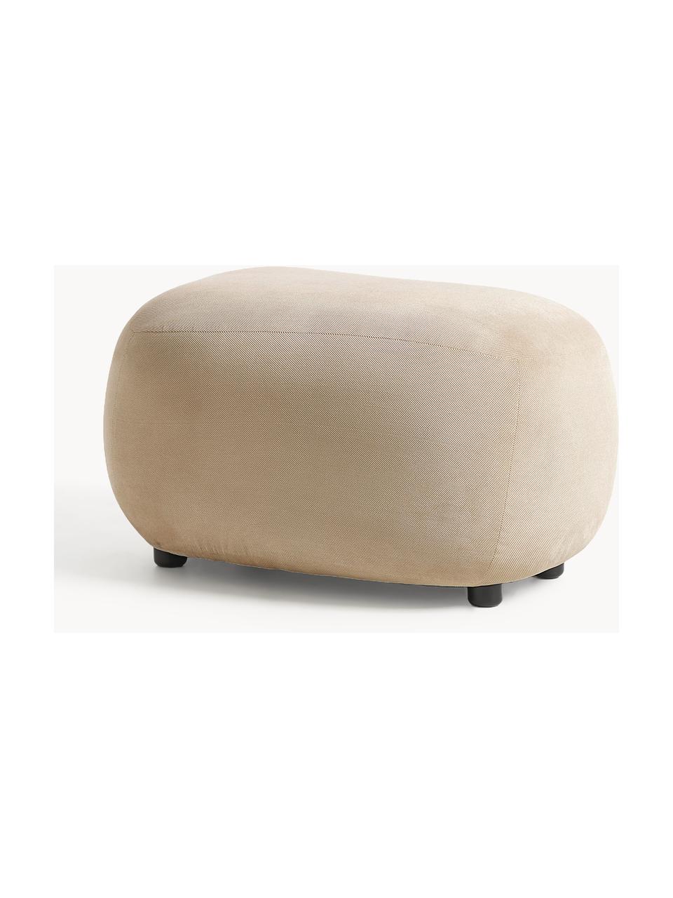 Hocker Alba, Bezug: 97 % Polyester, 3% Nylon , Füße: Kunststoff Dieses Produkt, Webstoff Beige, B 70 x H 42 cm, gebogen links