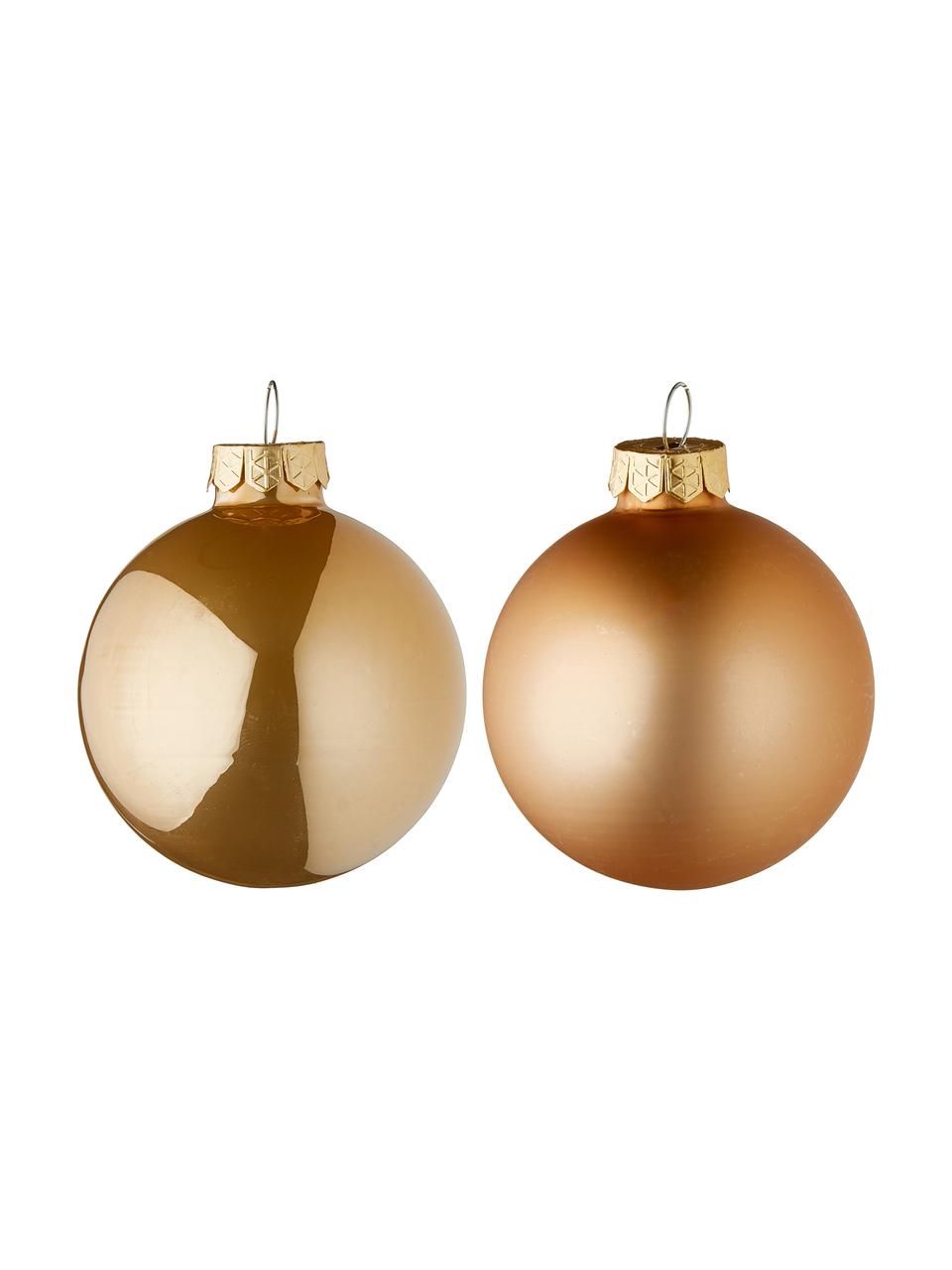 Boules de Noël dorées Ø 6 cm Evergreen, 10 élém., Brun camel