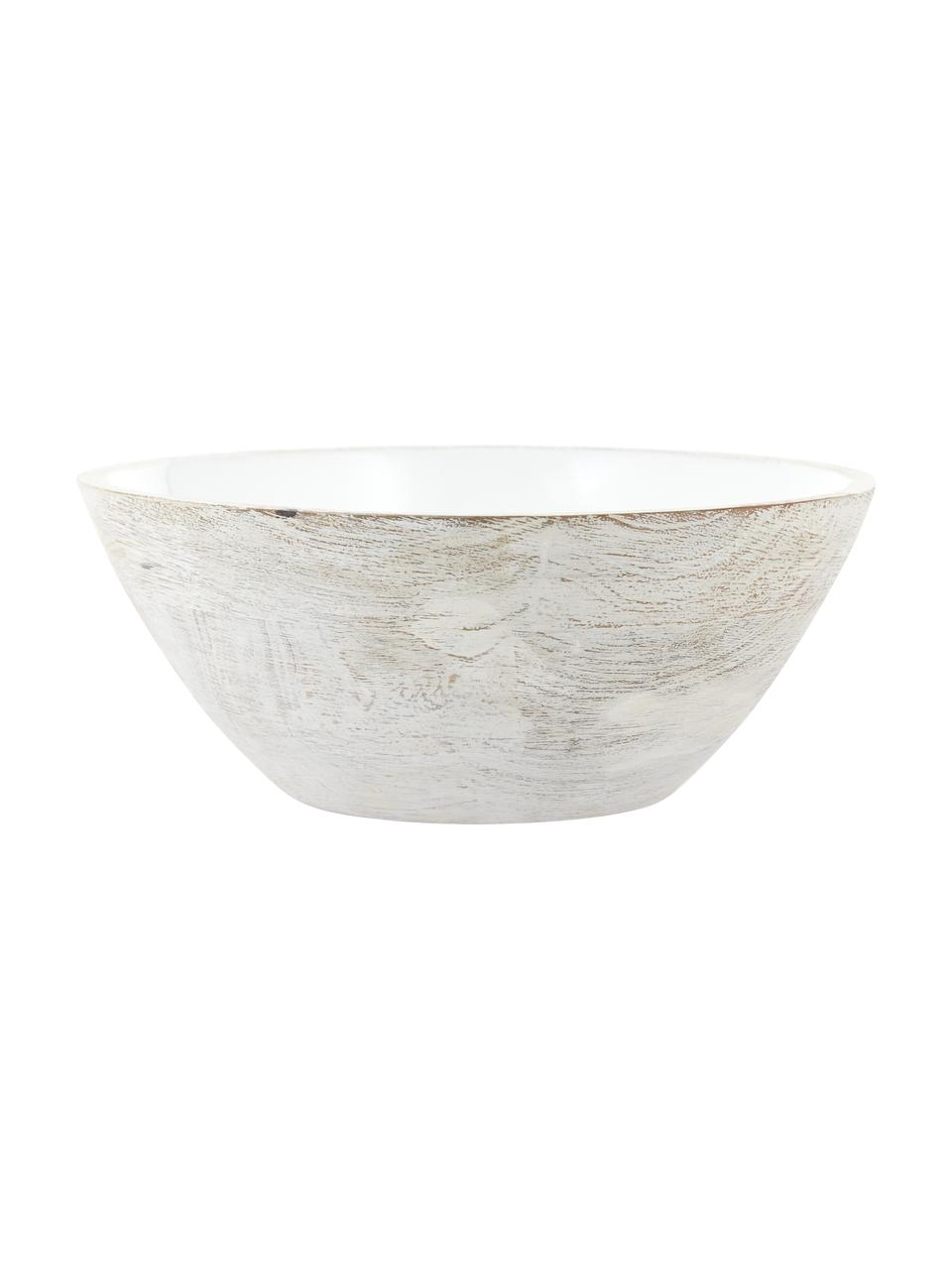 Bol ensaladera de madera de mango Lugo, Madera de mango recubierta, Madera, blanco, Ø 30 x Al 13 cm