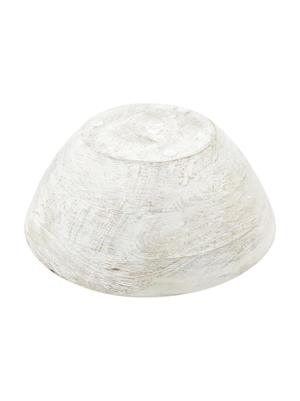 Bol en bois de manguier intérieur enduit Lugo, Ø 30 cm, Manguier, blanc