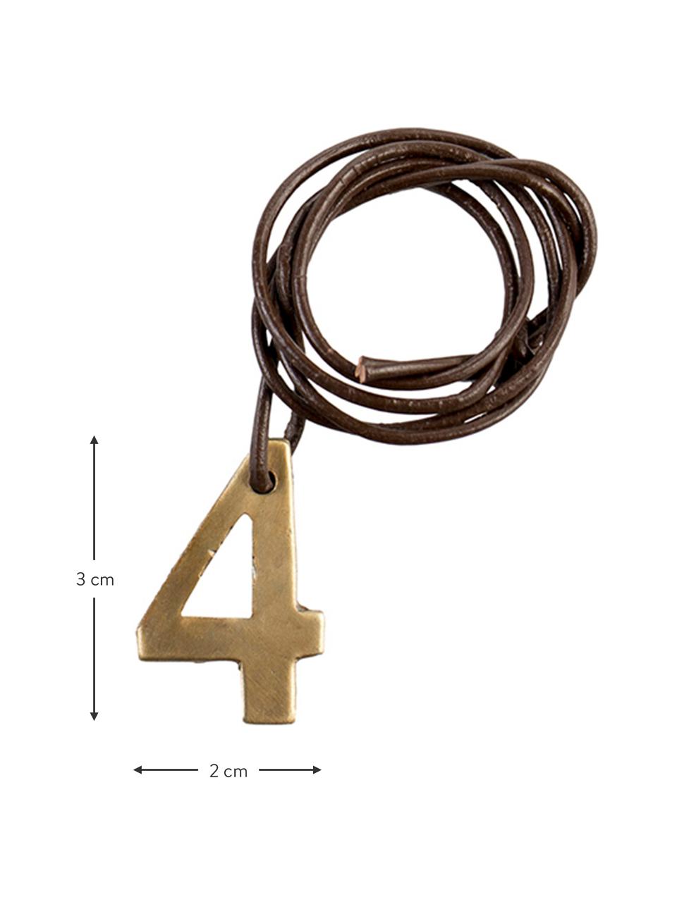 Décoration Avent à suspendre Dana, 4 élém., Doré, brun, larg. 2 x haut. 3 cm