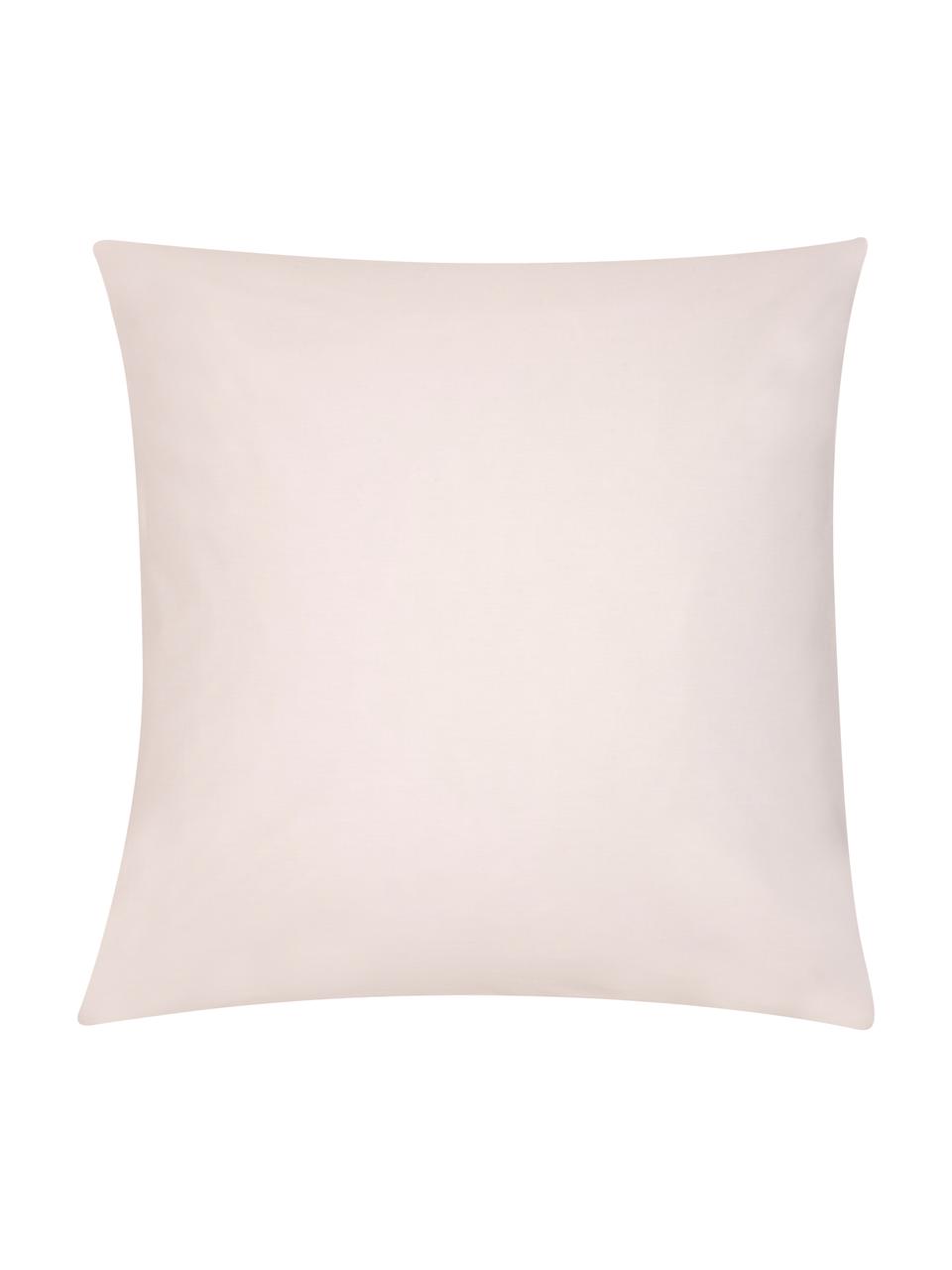 Taie d'oreiller 65x65 percale Malin, 2 pièces, Endroit : imprimé marbré, rose Envers : rose, uni, 65 x 65 cm