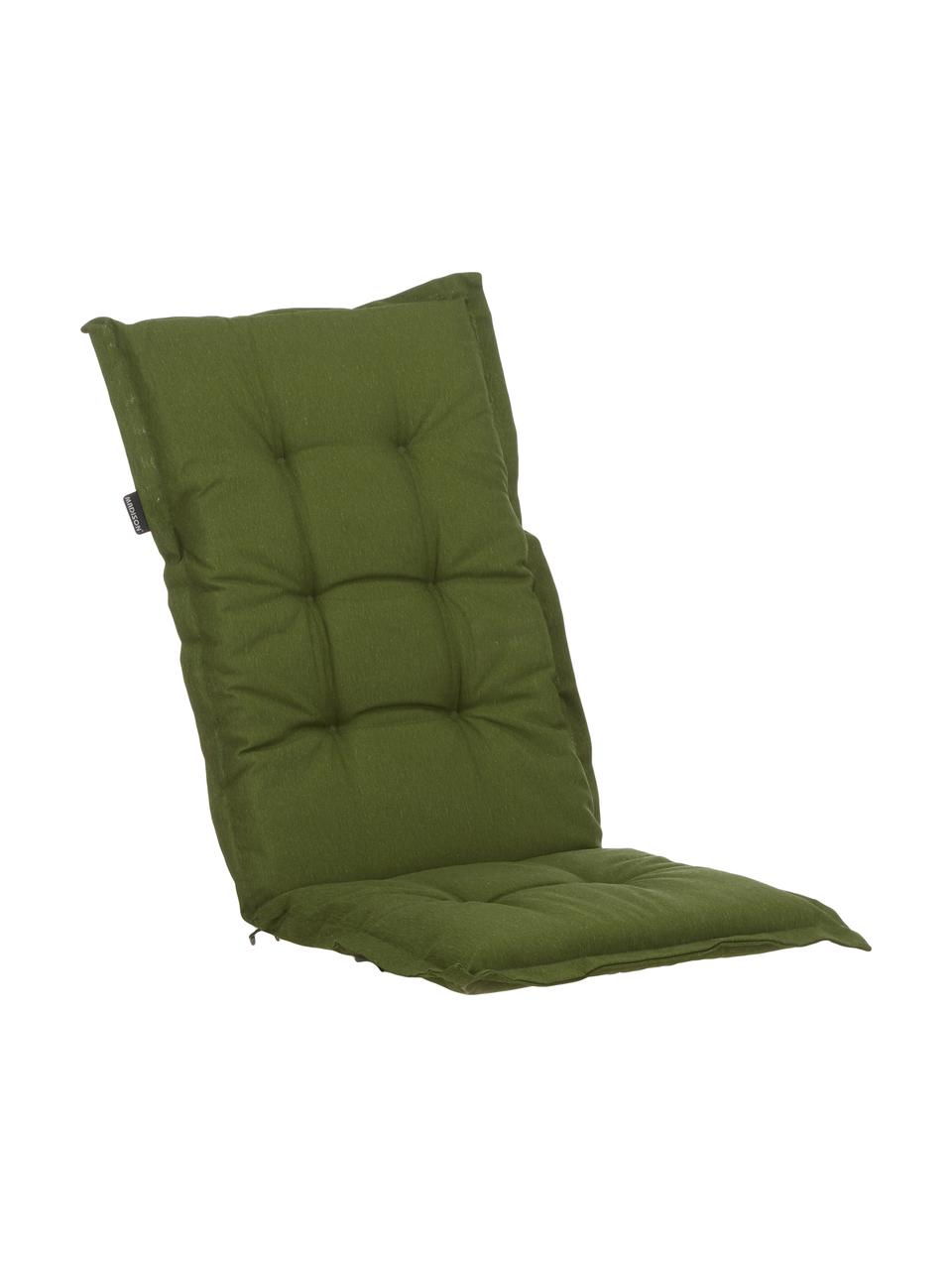 Einfarbige Hochlehner-Stuhlauflage Panama in Grün, Bezug: 50% Baumwolle, 45% Polyes, Grün, 50 x 123 cm
