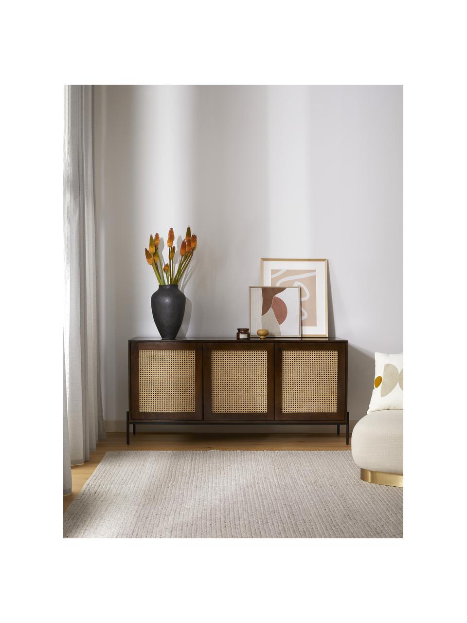 Enfilade avec cannage Vienna, Bois de manguier, larg. 165 x haut. 78 cm