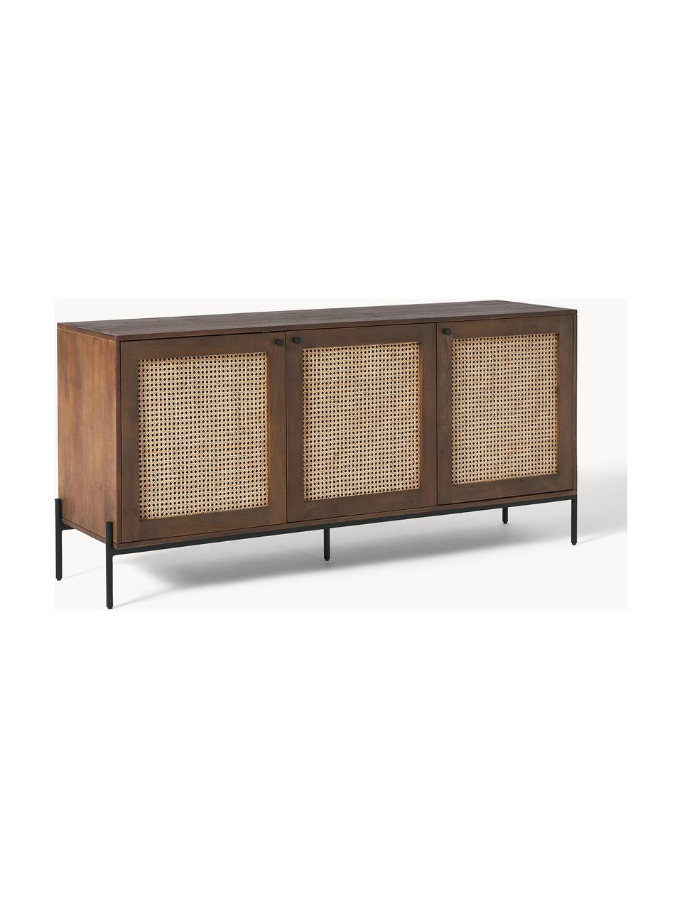 Sideboard Vienna mit Wiener Geflecht, Korpus: Massives Mangoholz, FSC-z, Mangoholz, B 165 x H 77 cm