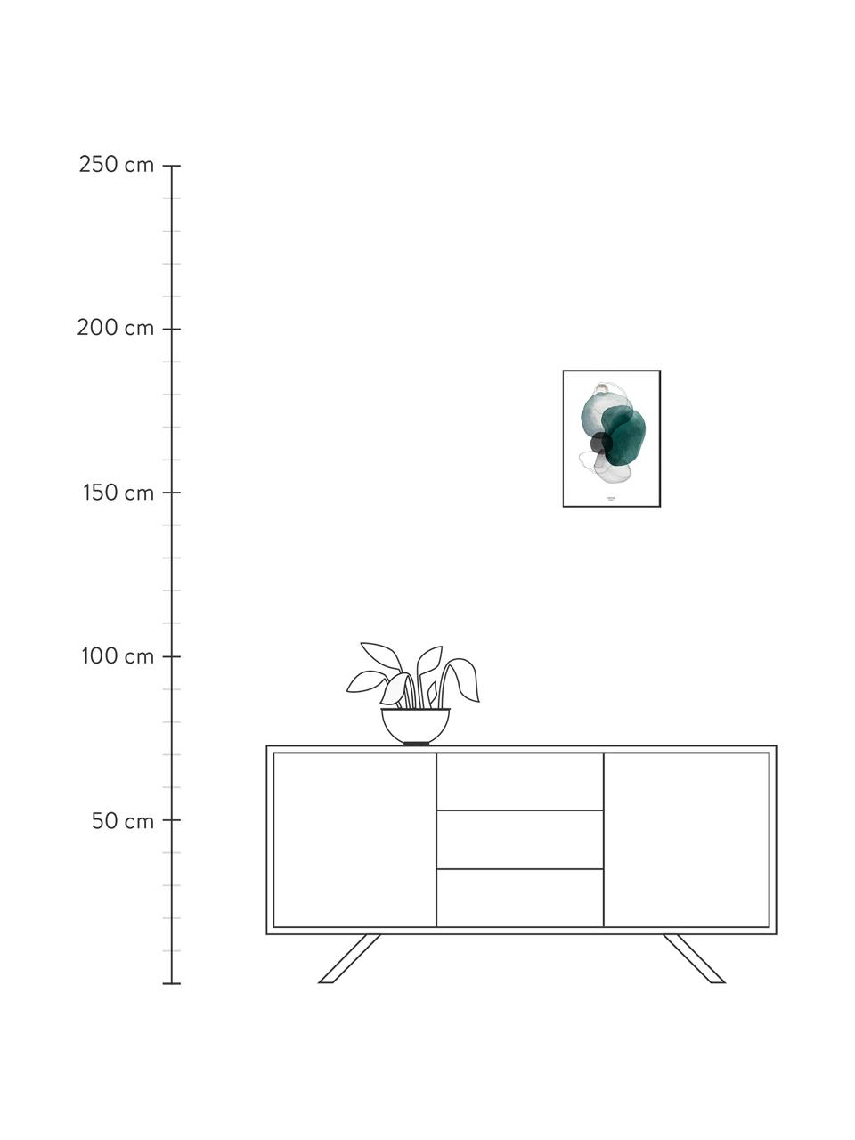 Digitálna tlač s rámom Hope, Biela, čierna, zelená, Š 32 x V 42 cm