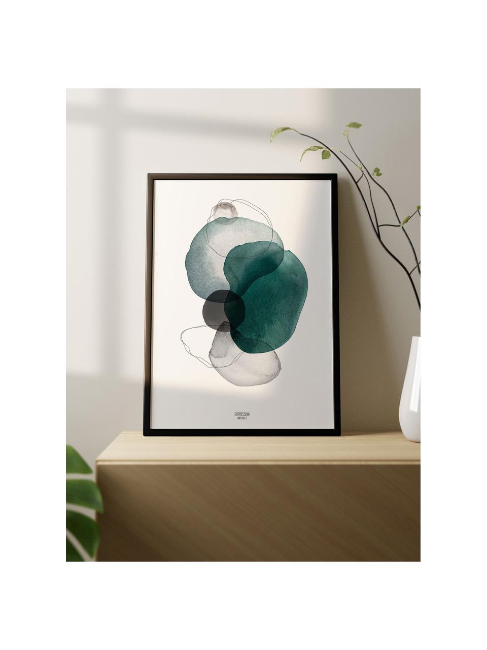 Digitálna tlač s rámom Hope, Biela, čierna, zelená, Š 32 x V 42 cm