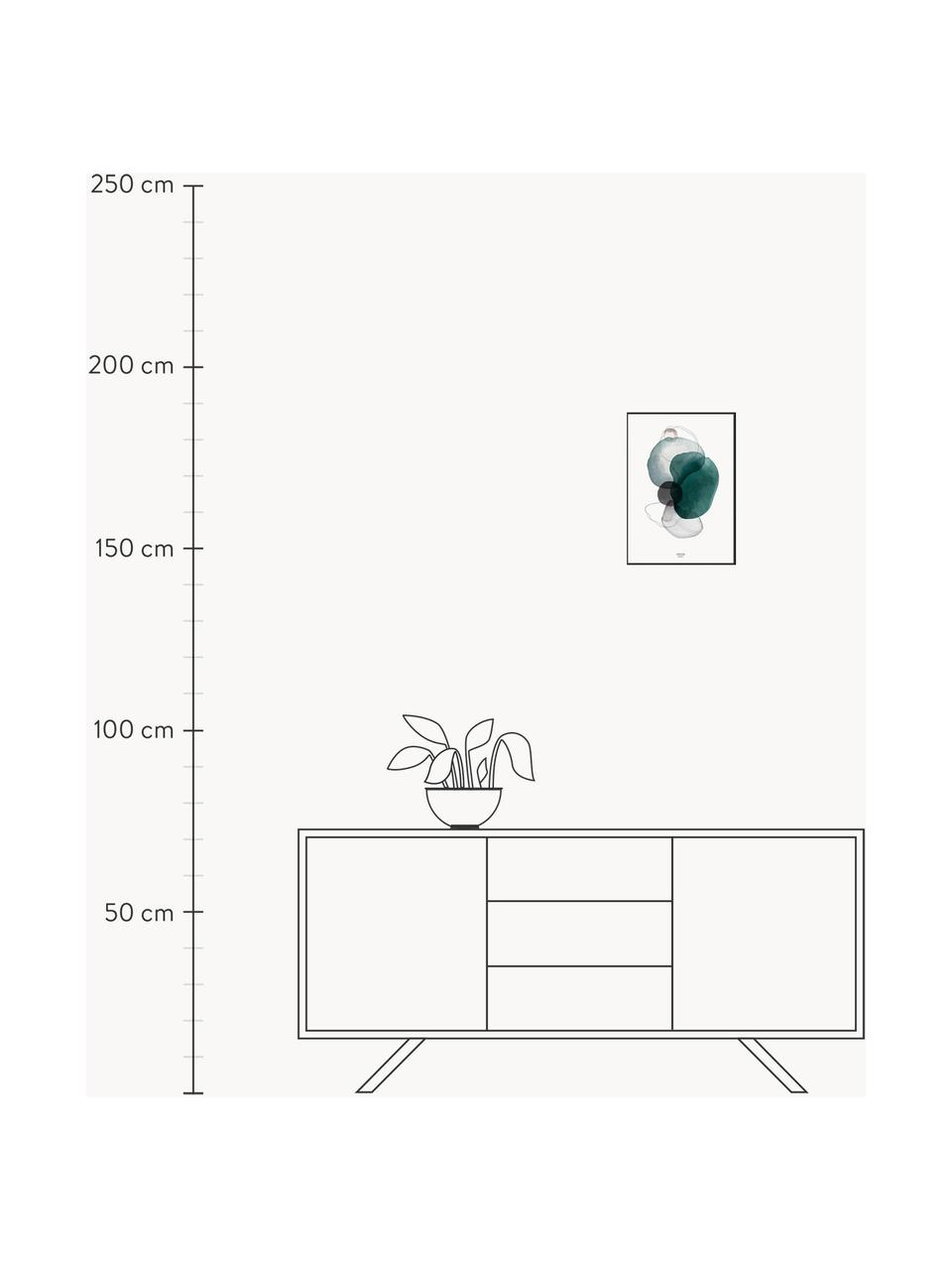 Gerahmter Digitaldruck Hope, Bild: Digitaldruck auf Papier, Rahmen: Holz, Mitteldichte Holzfa, Front: Glas, Grüntöne, Schwarz, B 32 x H 42 cm