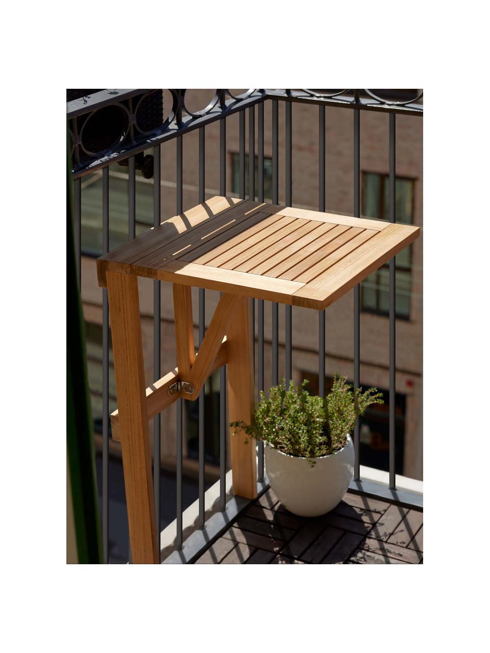 Skládací balkonový stůl z teakového dřeva Balcony, Teakové dřevo, Teakové dřevo, Š 45 cm, H 49 cm