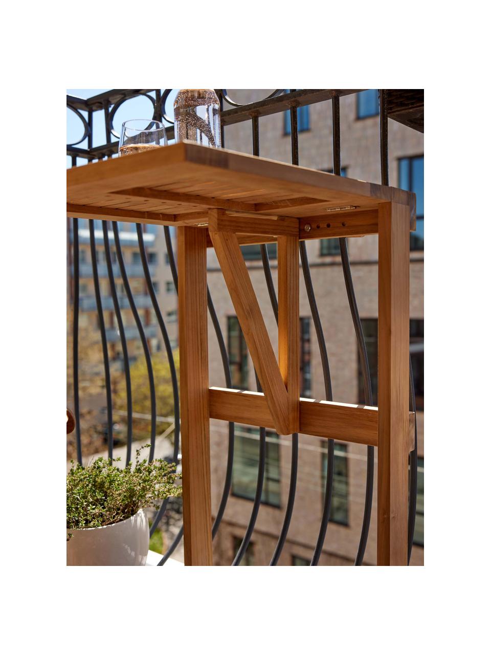 Skládací balkonový stůl z teakového dřeva Balcony, Teakové dřevo, Teakové dřevo, Š 45 cm, H 49 cm