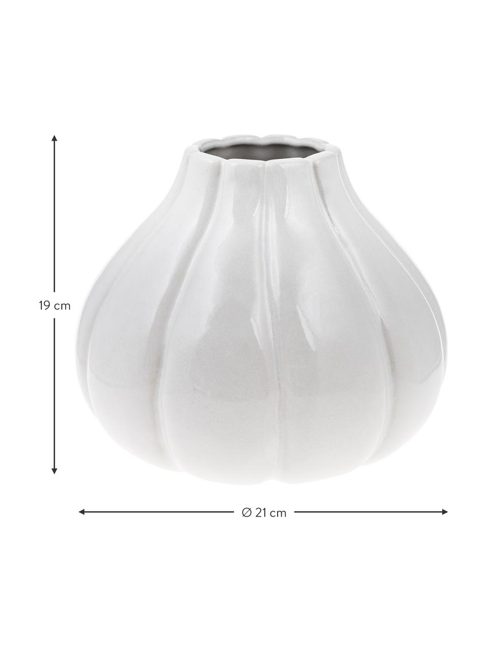 Deko-Vase Samoa, Steingut, Weiss, Ø 21 x H 19 cm