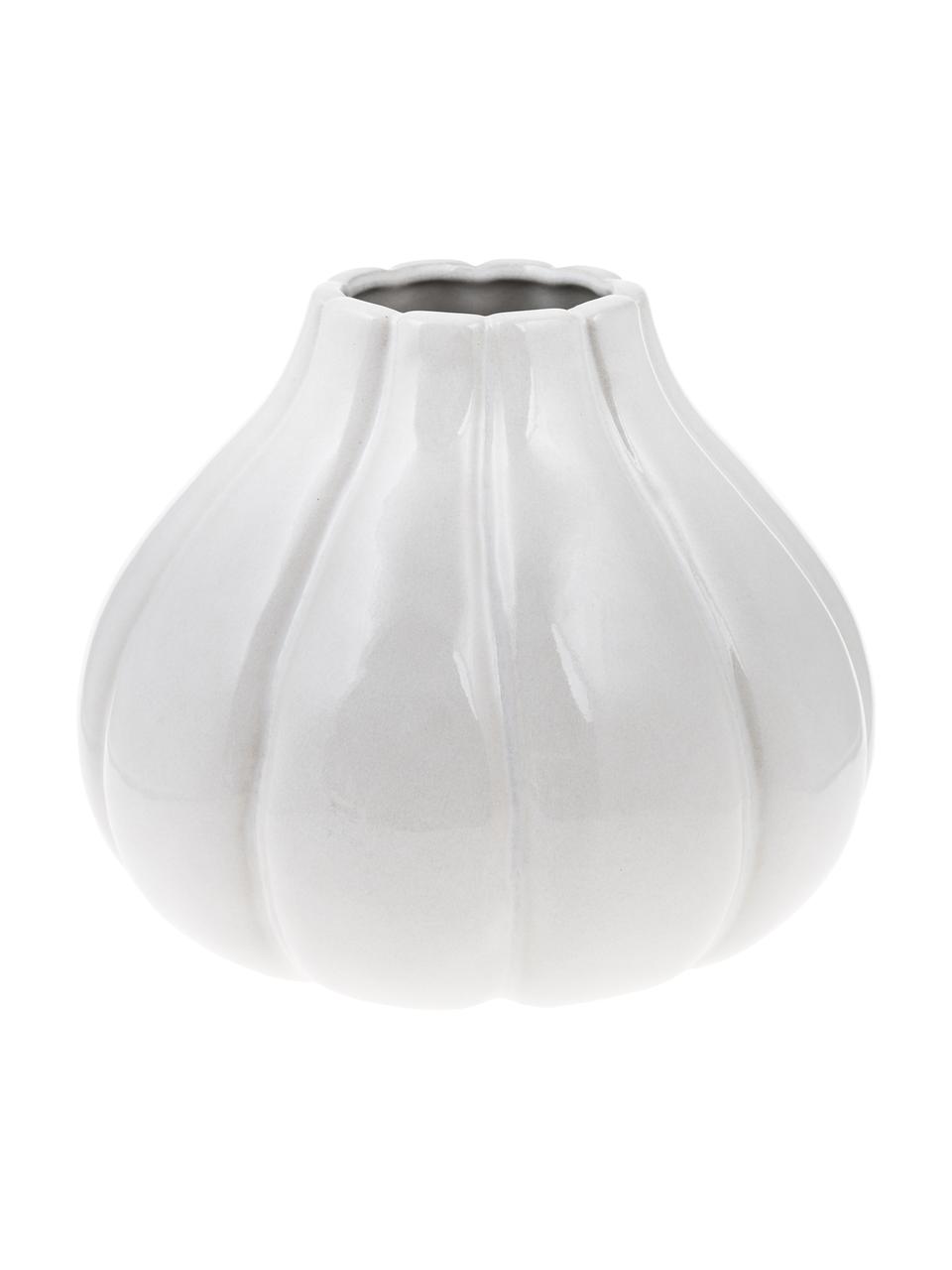Deko-Vase Samoa, Steingut, Weiß, Ø 21 x H 19 cm