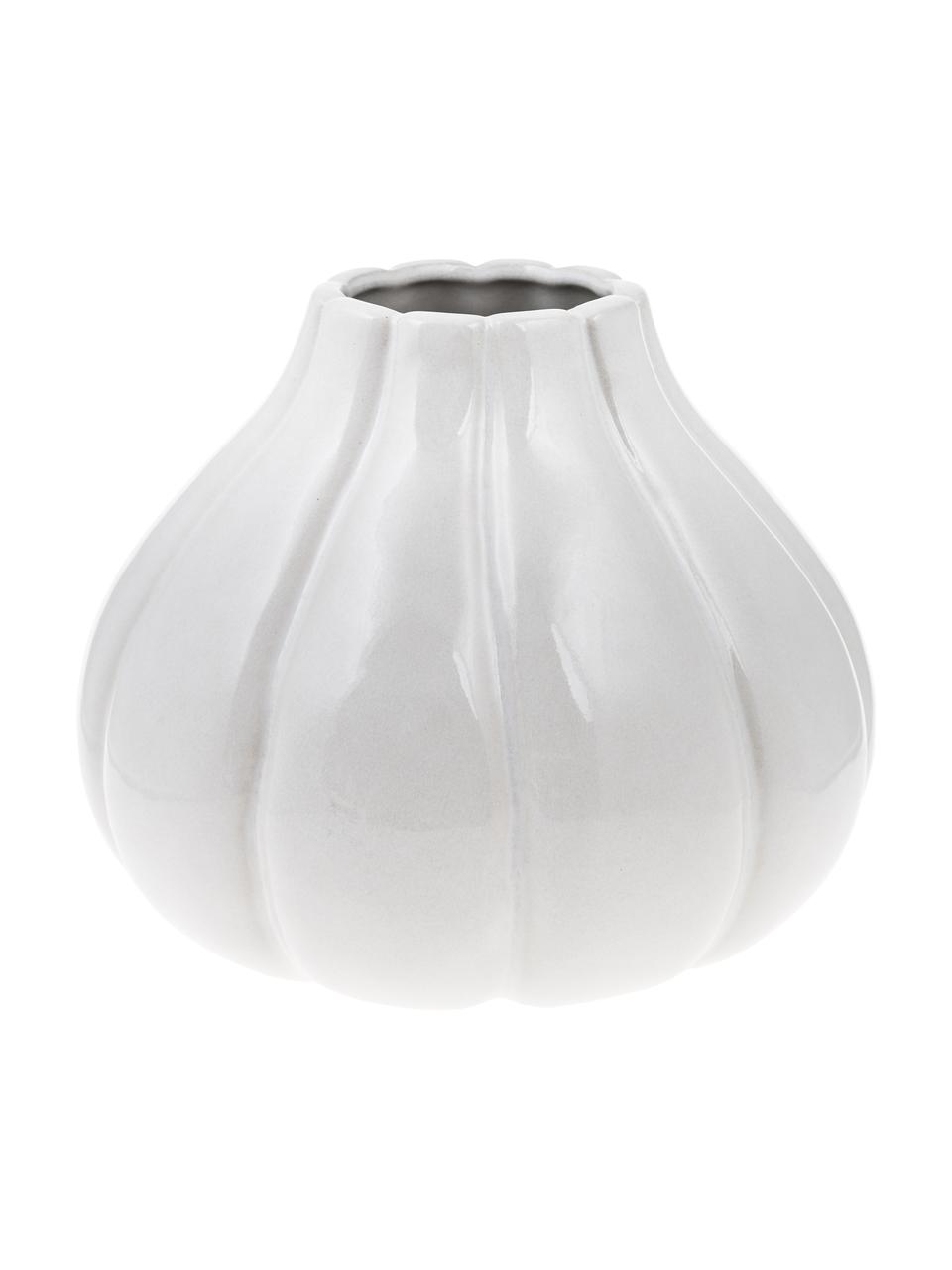 Deko-Vase Samoa, Steingut, Weiss, Ø 21 x H 19 cm