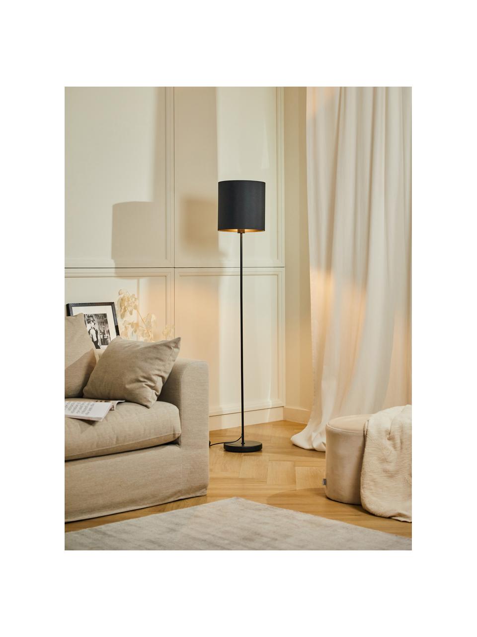 Lampadaire Mick, Noir, haut. 154 cm