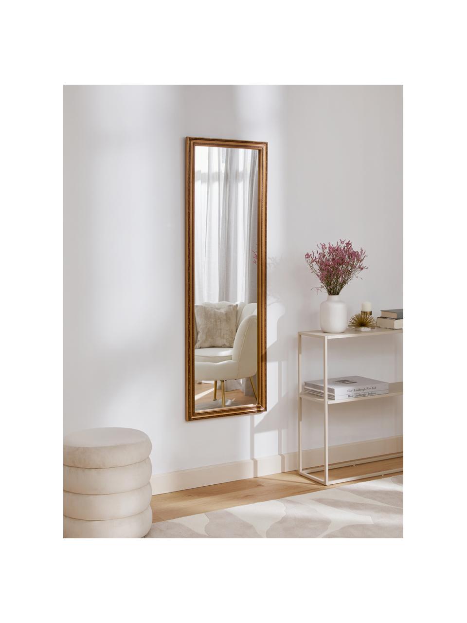 Barock-Wandspiegel Muriel, Rahmen: Massivholz, beschichtet, Rückseite: Mitteldichte Holzfaserpla, Spiegelfläche: Spiegelglas Dieses Produk, Goldfarben, B 50 x H 150 cm