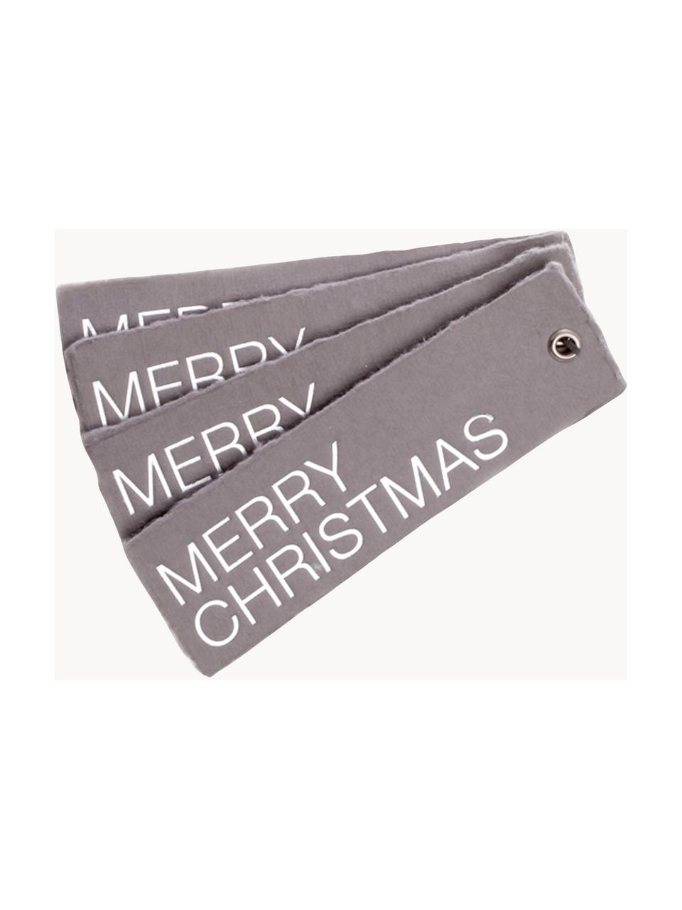 Etiquetas para regalo Christmas, 4 uds., Ojal: metal, Plateado, gris, An 4 x L 12 cm