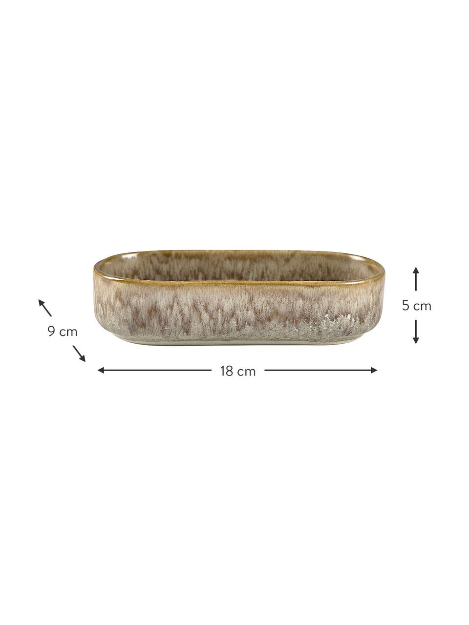 Aufbewahrungsschale Thine aus Steingut mit Glasur, Steingut, Brauntöne mit dunklem Rand, B 18 x H 5 cm
