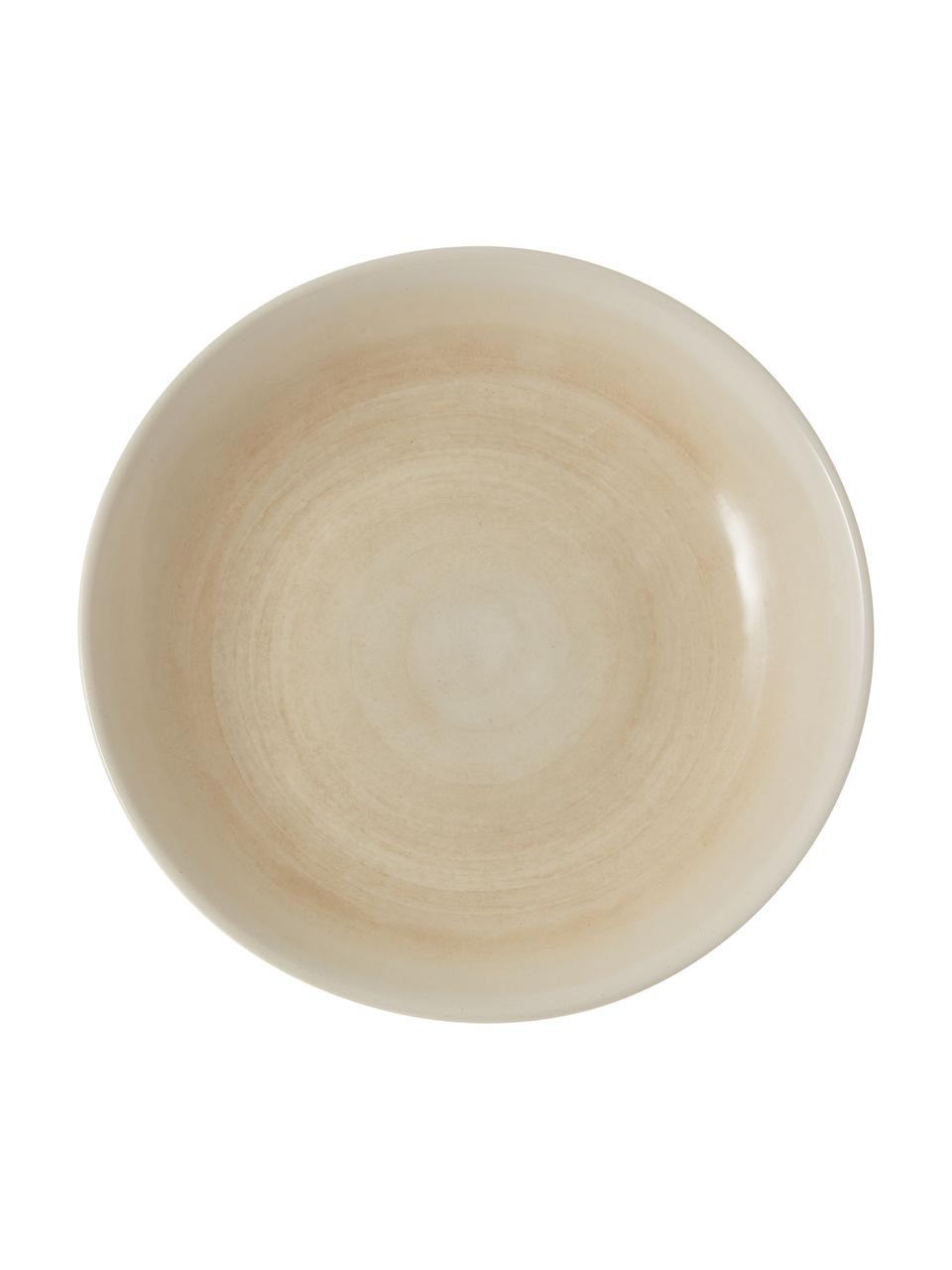 Ručne vyrobený hlboký tanier s gradientom Pure, 6 ks, Keramika, Béžová, biela, Ø 23 cm