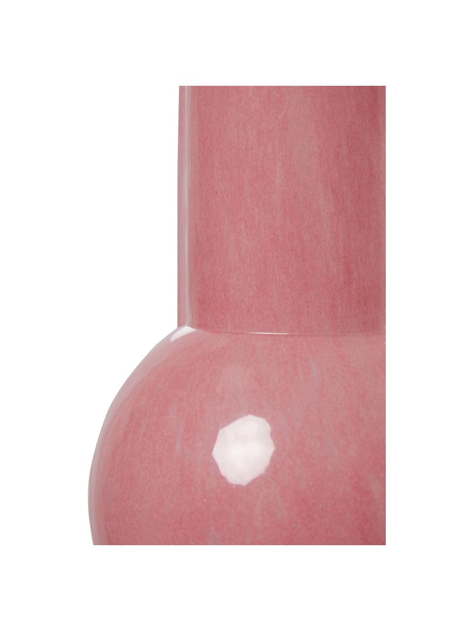 Design vaas Flamingo van glas, Glas, Roze, Ø 13 x H 25 cm