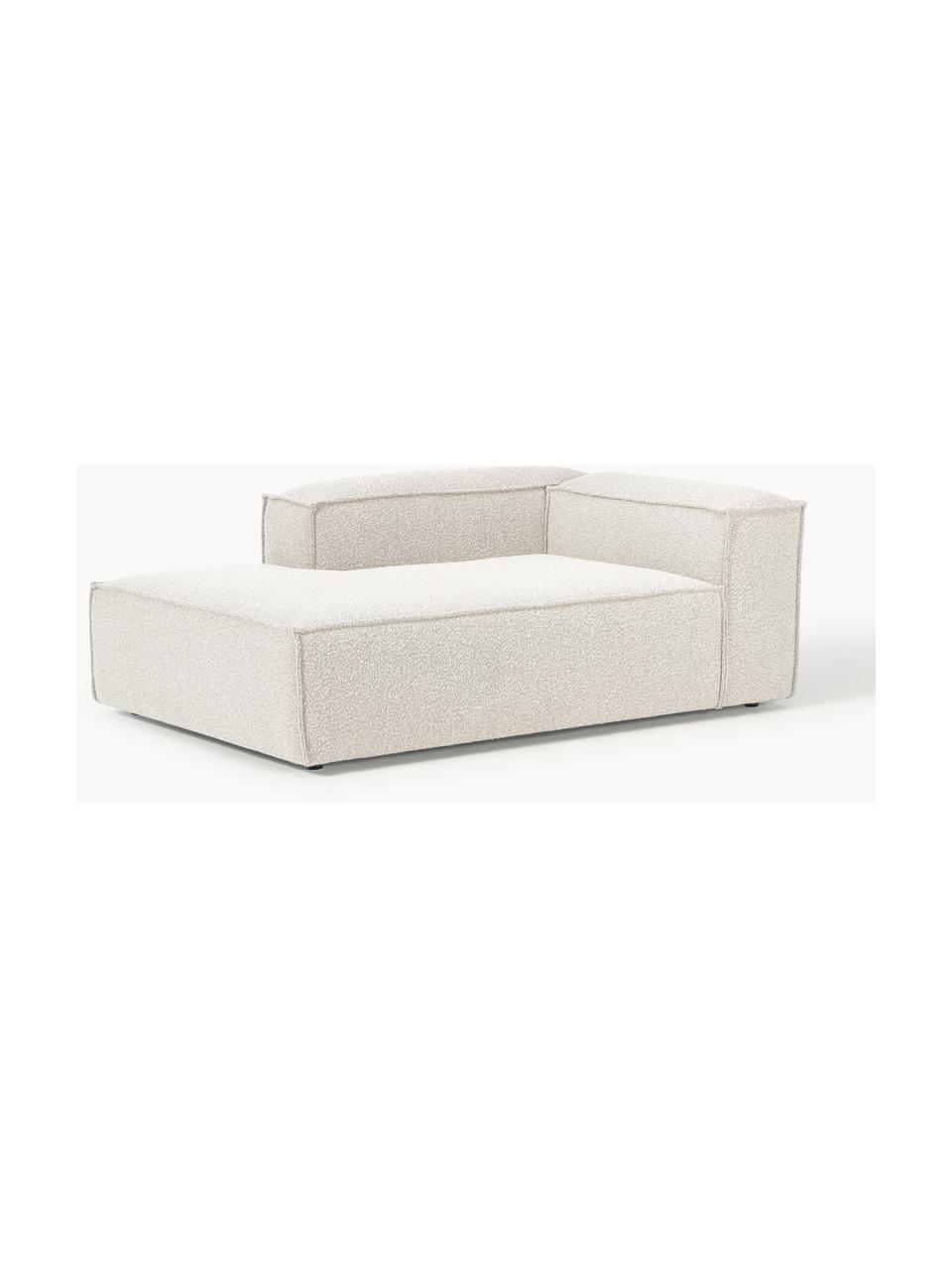 Diván rinconero modular en tejido bouclé Lennon, Tapizado: tejido bouclé (100% polié, Estructura: madera contrachapada de p, Patas: plástico Este producto es, Bouclé Off White, An 119 x F 180 cm, chaise longue izquierda