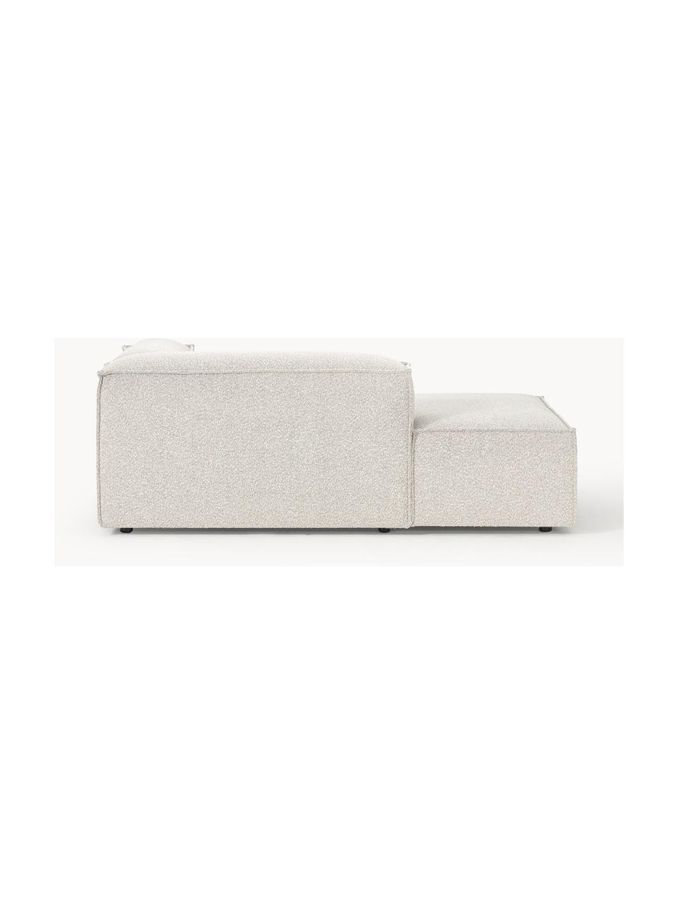 Diván rinconero modular en tejido bouclé Lennon, Tapizado: tejido bouclé (100% polié, Estructura: madera contrachapada de p, Patas: plástico Este producto es, Bouclé Off White, An 119 x F 180 cm, chaise longue izquierda