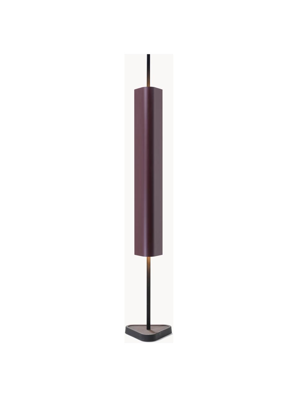 Grosse dimmbare LED-Tischlampe Emi, Aluminium, beschichtet, Weinrot, Schwarz, B 20 x H 114 cm