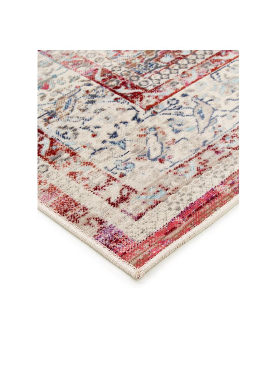Tapis vintage à poils ras Kashan, Rouge, beige, larg. 120 x long. 180 cm (taille S)