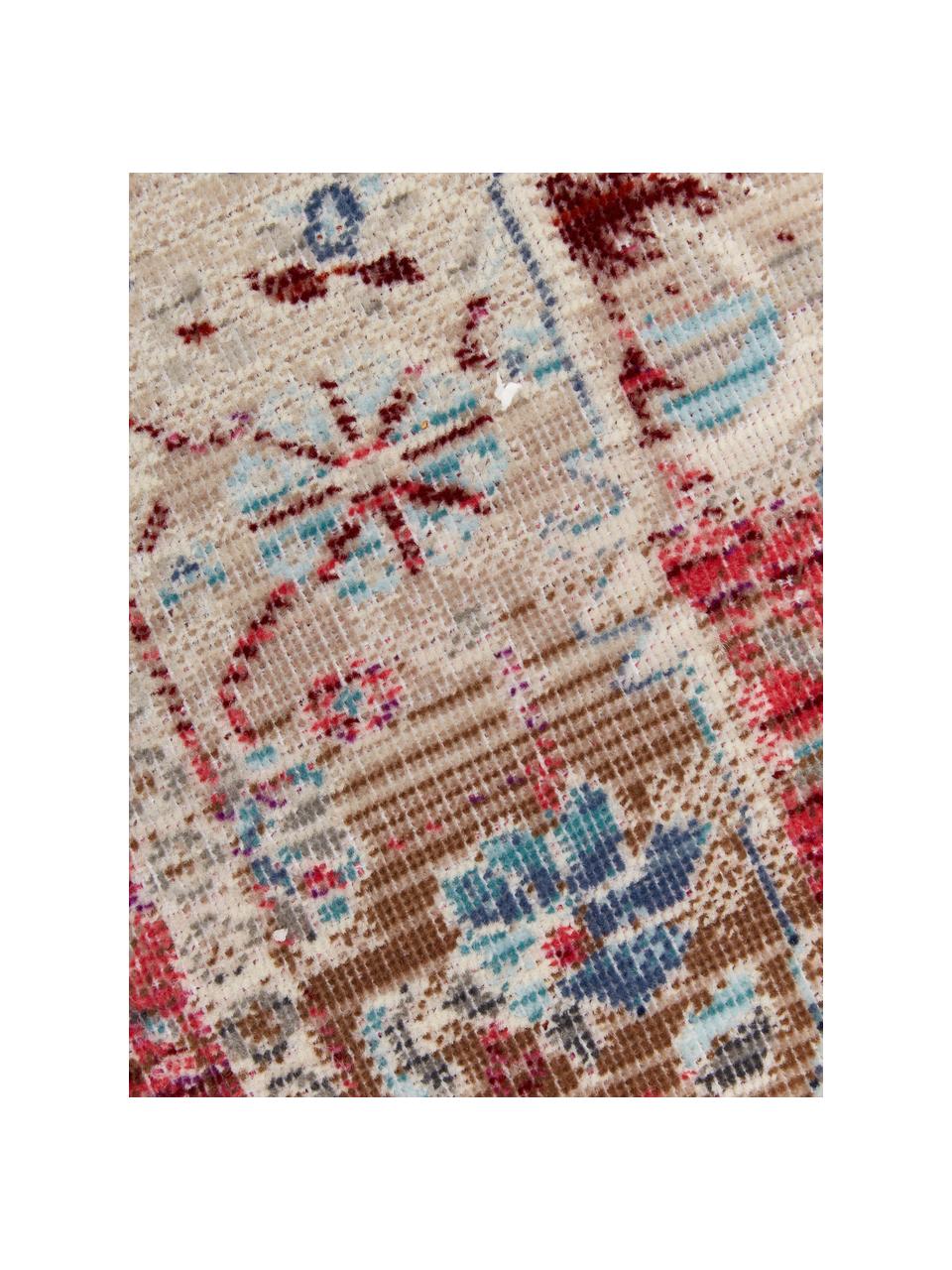 Tappeto con motivo vintage Vintage Kashan, Retro: lattice, Rosso, beige, Larg. 120 x Lung. 180 cm (taglia S)