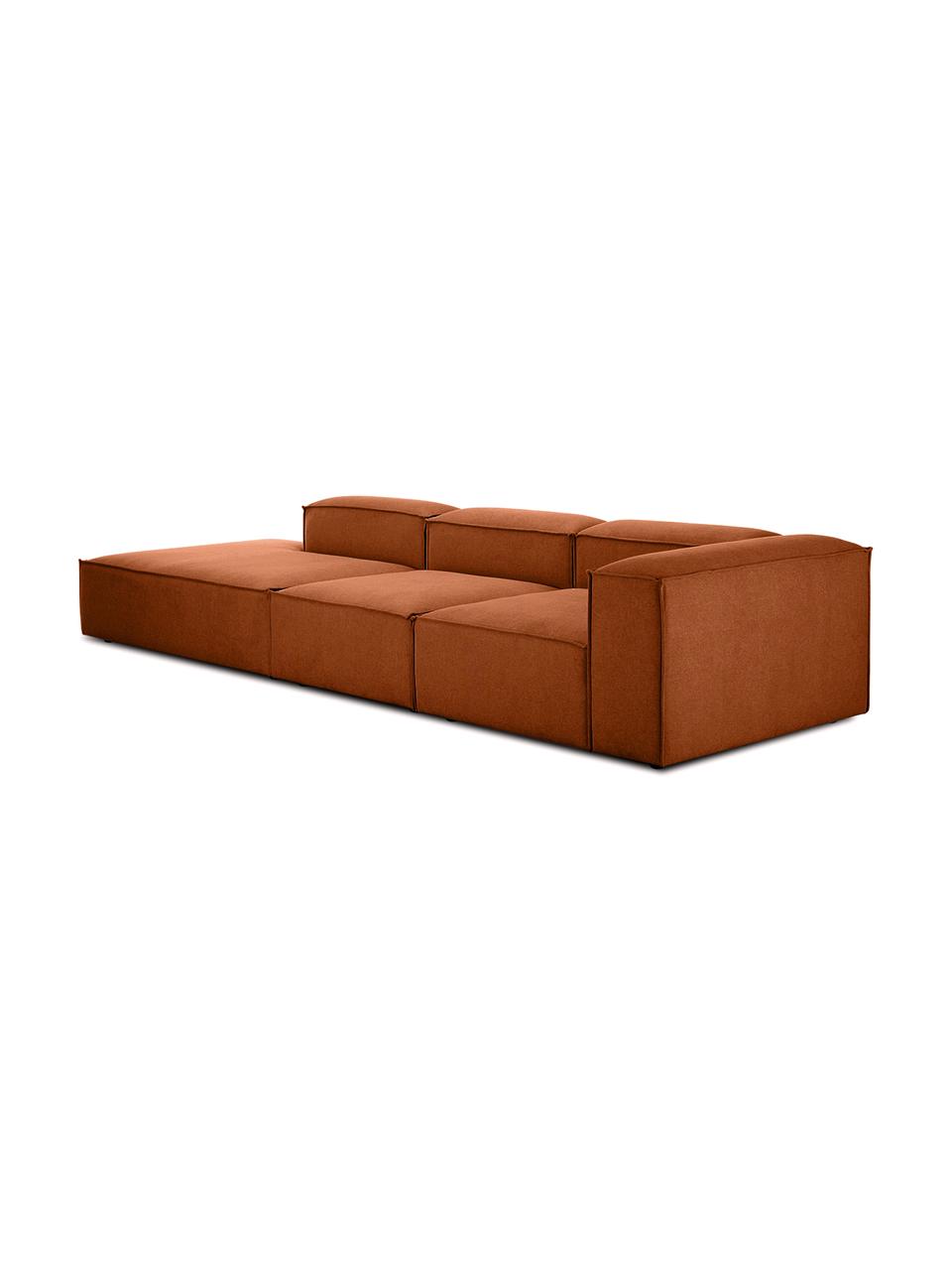Diván modular grande Lennon, Tapizado: poliéster Alta resistenci, Estructura: madera de pino maciza, ma, Patas: plástico, Tejido terracota, An 357 x F 119 cm, respaldo izquierdo