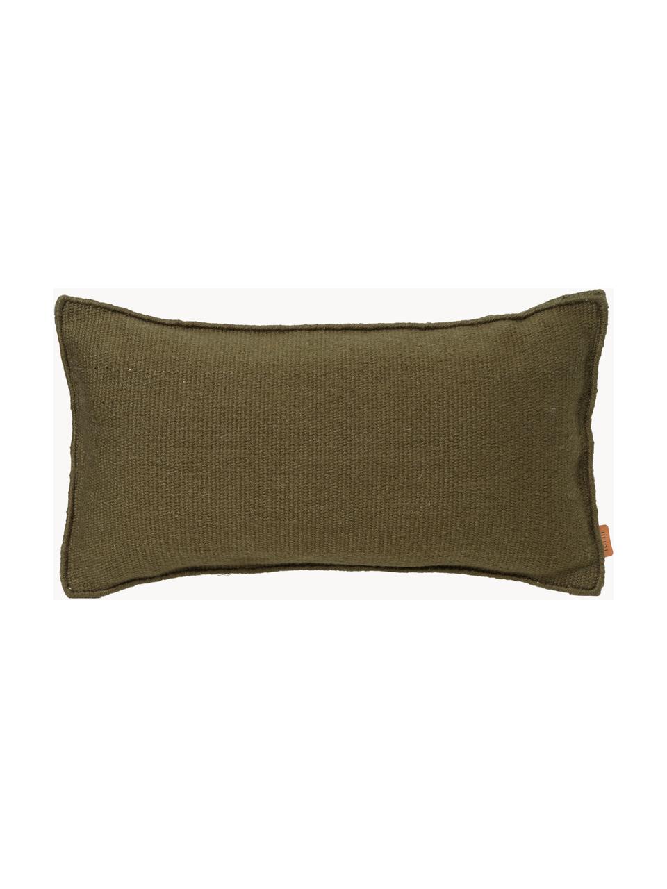 Coussin décoratif Desert, Vert olive, larg. 28 x long. 53 cm