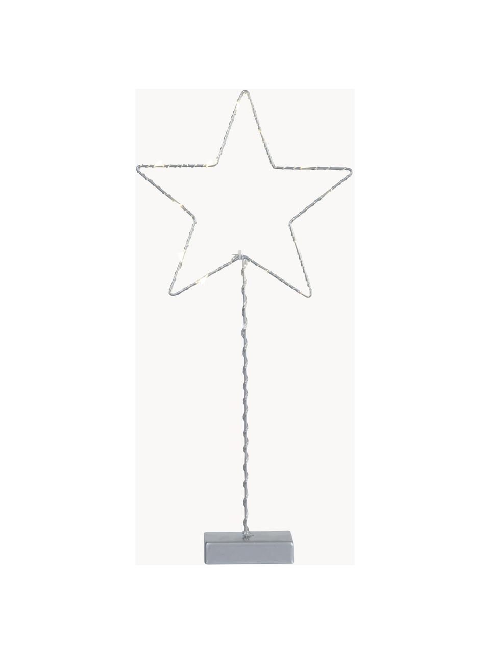 Pieza luminosa LED Star, funciona a pilas, Lámpara: metal, Cable: plástico, Gris, An 19 x Al 43 cm