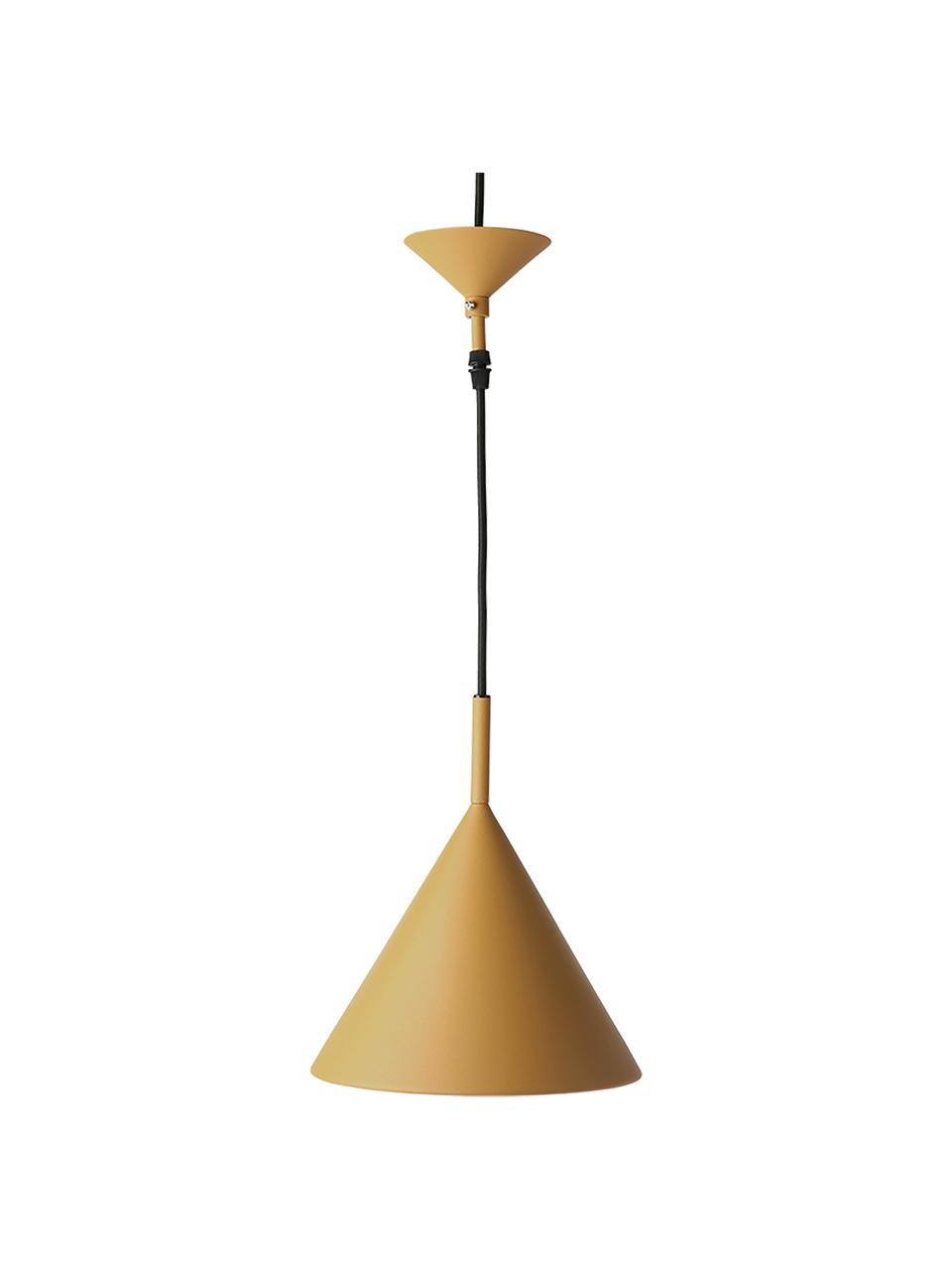 Lámpara de techo pequeña Coby, Pantalla: hierro recubierto, Anclaje: metal recubierto, Cable: cubierto en tela, Amarillo, Ø 22 x Al 25 cm
