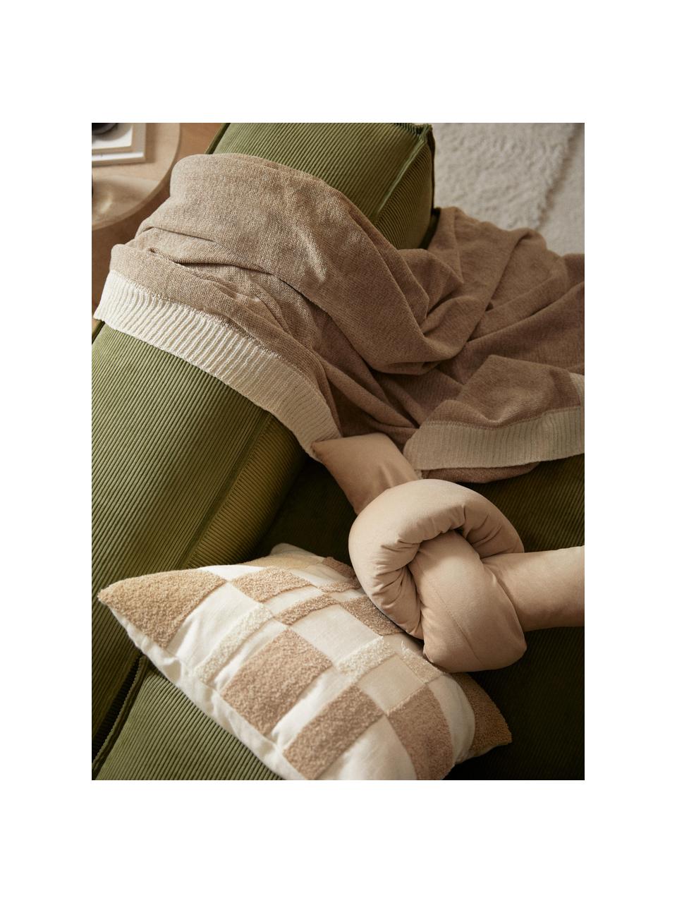 Cojín nudo de terciopelo Knot, con relleno, Funda: terciopelo (100% poliéste, Amarillo claro, An 145 x L 33 cm