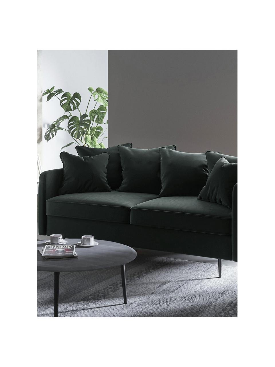 Sofa z aksamitu Esme (2-osobowa), Tapicerka: 100% aksamit poliestrowy, Stelaż: drewno liściaste, drewno , Nogi: metal powlekany Dzięki tk, Antracytowy, S 176 x G 96 cm