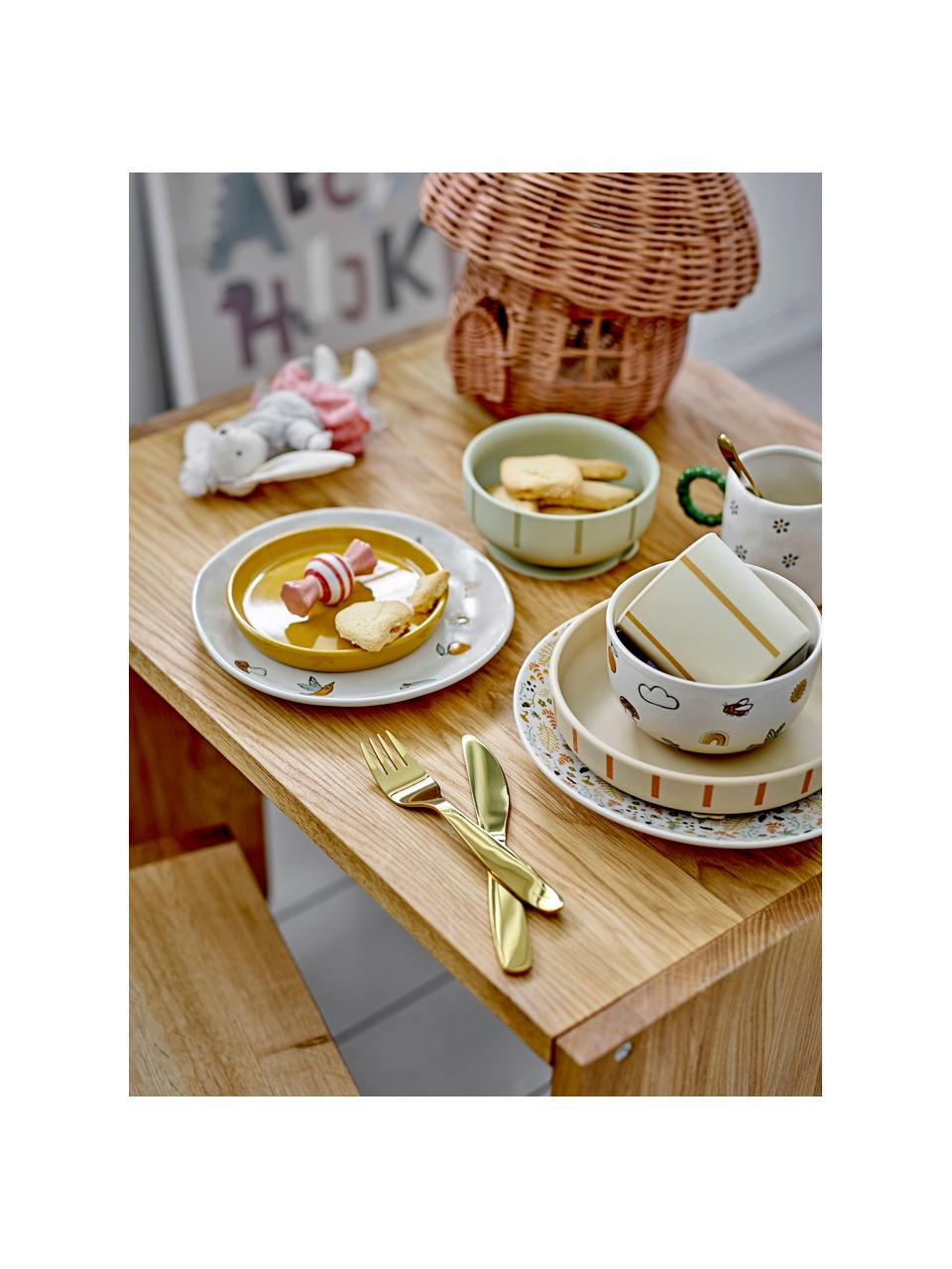 Kindergeschirr-Set Levi, 3-tlg., Silikon, Beige, Hellbraun, Olivgrün, Set mit verschiedenen Größen