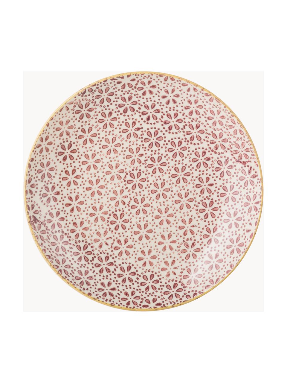 Sada ručně malovaných talířů Holly, 3 díly, Kamenina, Tlumeně bílá, více barev, Ø 16 cm