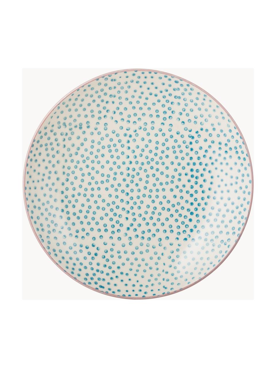 Sada ručně malovaných talířů Holly, 3 díly, Kamenina, Tlumeně bílá, více barev, Ø 16 cm