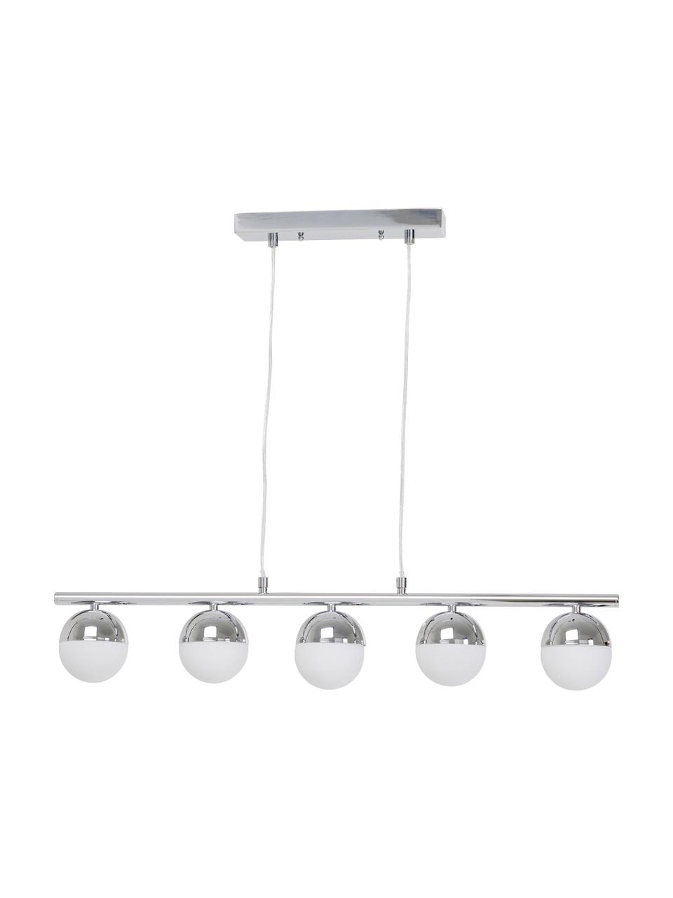 Hanglamp Kaya, Baldakijn: gecoat metaal, Chroomkleurig, B 80 x H 150 cm