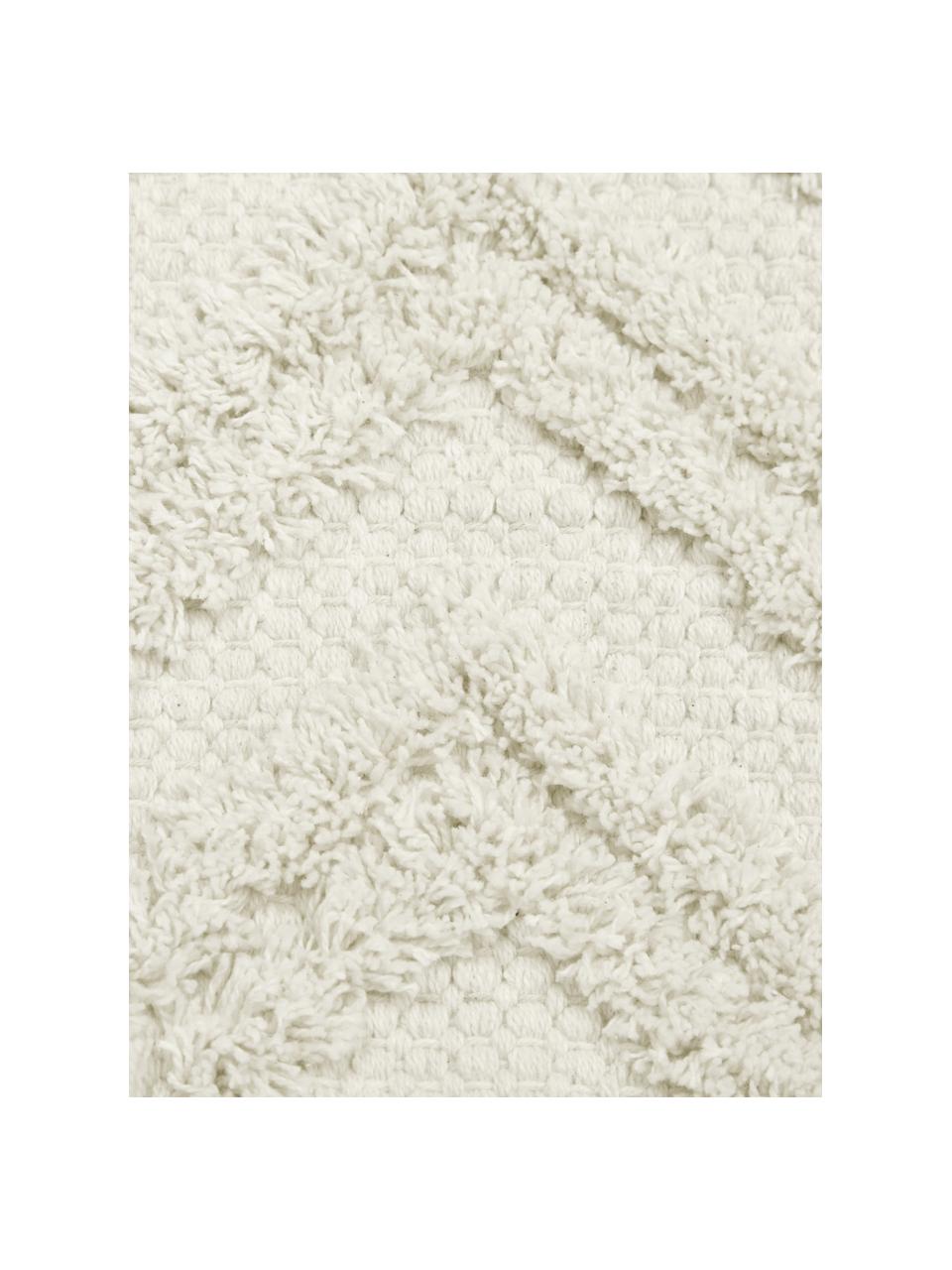 Boho Kissenhülle Akesha mit getuftetem Zickzack-Muster, 100% Baumwolle, Ecru, B 30 x L 50 cm