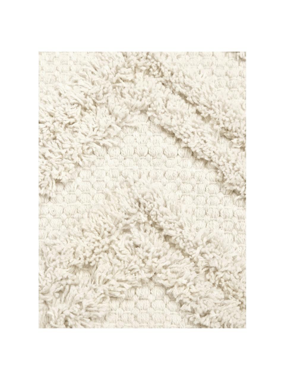 Housse de coussin rectangulaire Akesha, 100 % coton, Blanc crème, larg. 30 x long. 50 cm