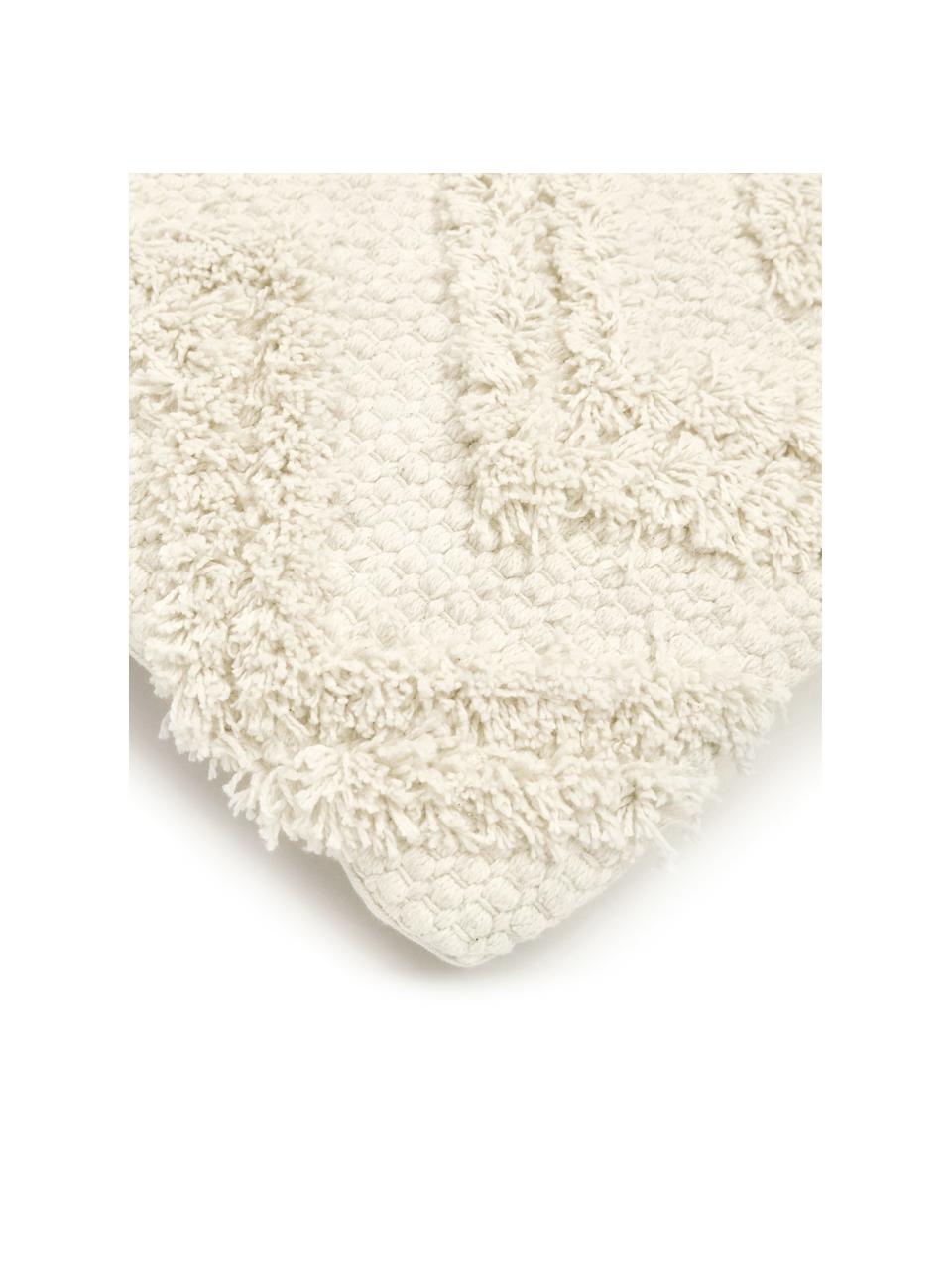 Housse de coussin rectangulaire Akesha, 100 % coton, Blanc crème, larg. 30 x long. 50 cm