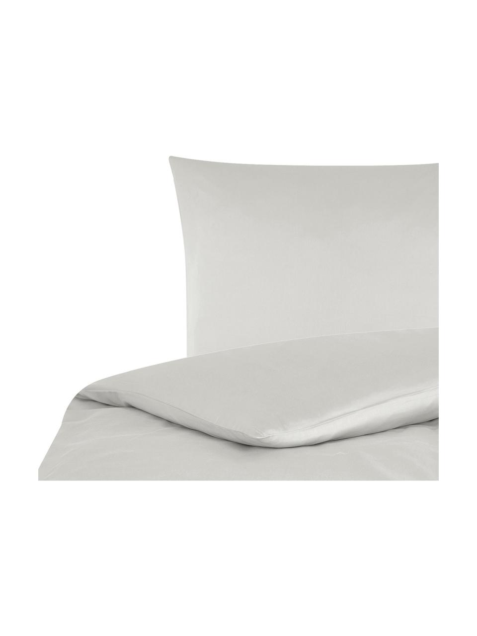 Housse de couette en satin de coton Comfort, Gris clair, larg. 240 x long. 220 cm