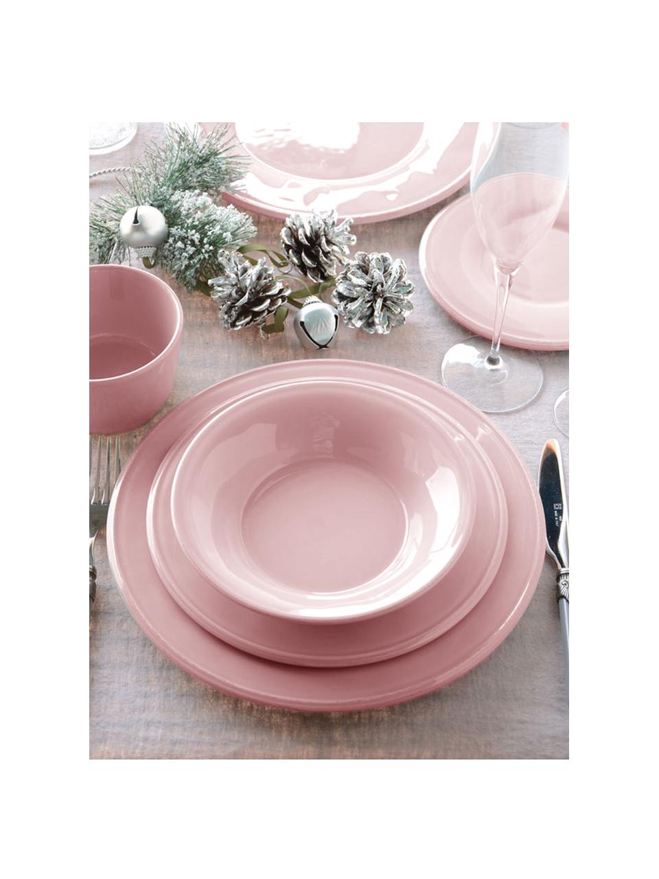 Assiette à pâtes en rose Constance, 2 pièces, Grès cérame, Rose, Ø 27 cm