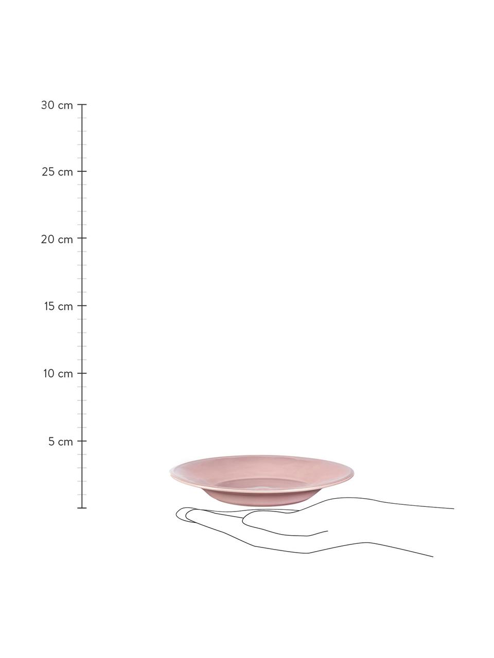 Talíř na těstoviny ve venkovském stylu Constance, 2 ks, Kamenina, Růžová, Ø 27 cm